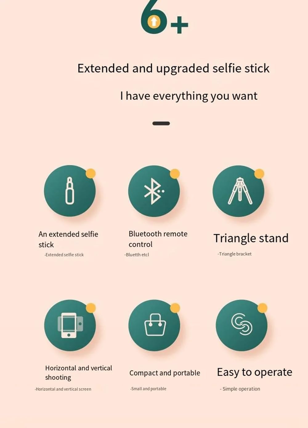 Selfie Stick Tripod,3 in 1 Extendable 360° Rotation Tripod Stand