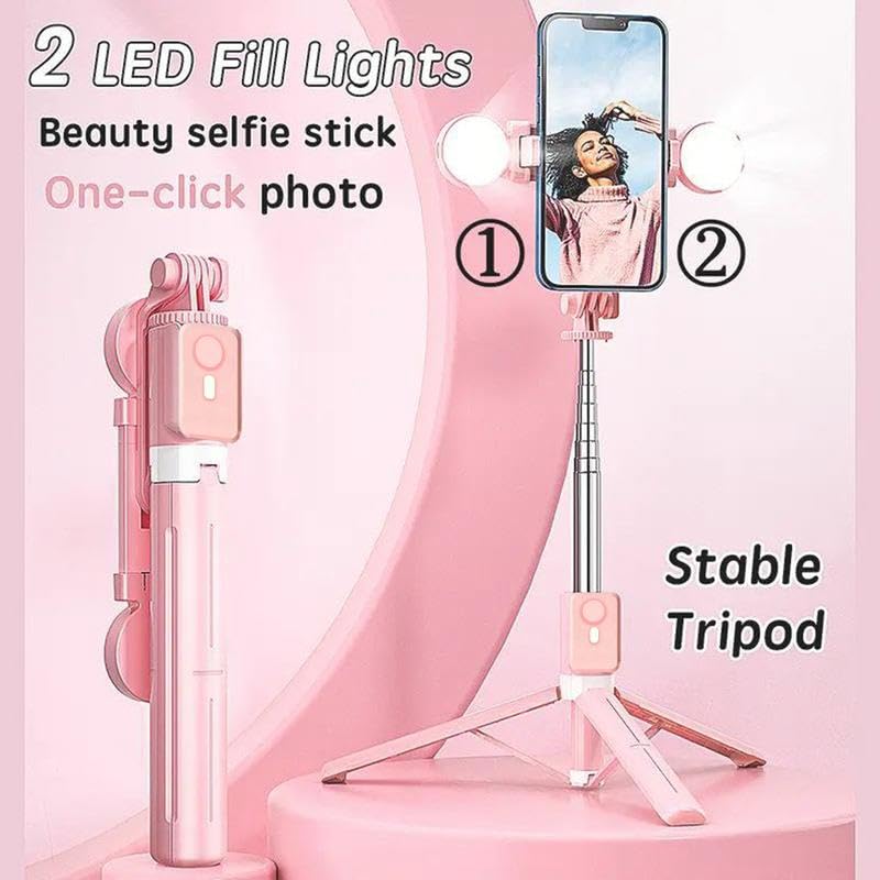Selfie Stick Tripod with Light and Bluetooth Remote