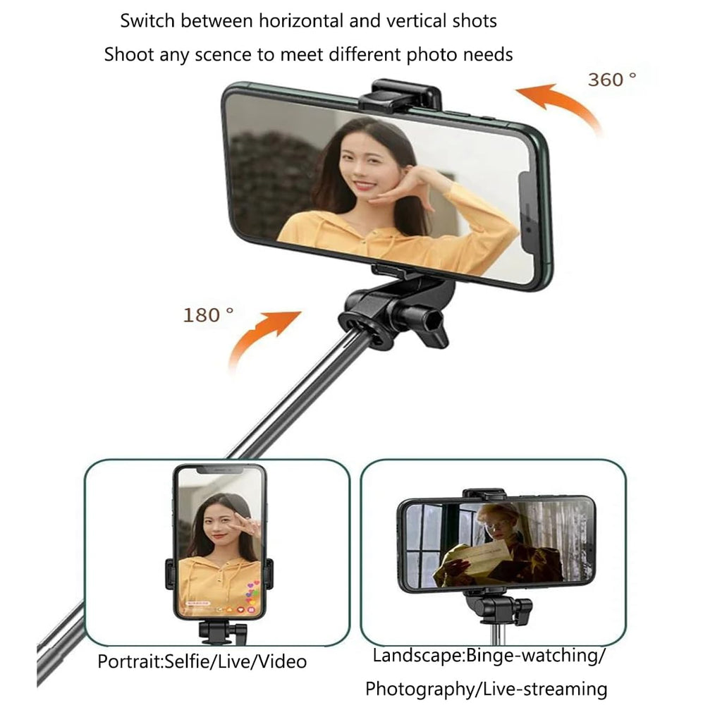 Selfie Stick Tripod,3 in 1 Extendable 360° Rotation Tripod Stand
