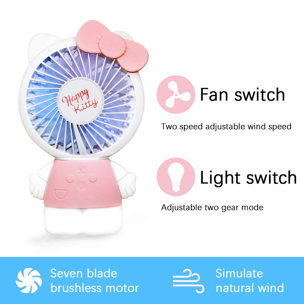 Hello Kitty 2-Pack Handheld Fan with Tabletop Stand