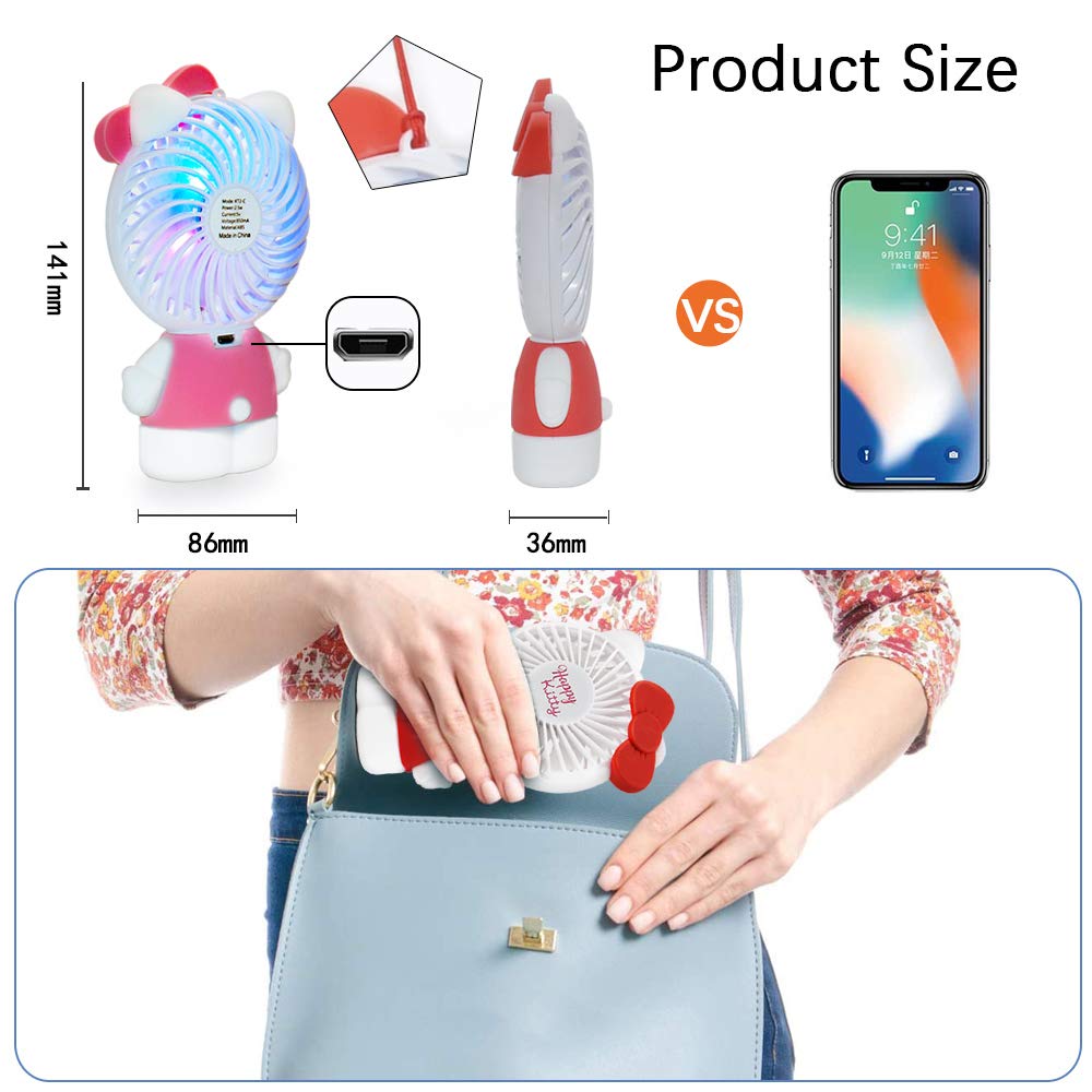 Hello Kitty 2-Pack Handheld Fan with Tabletop Stand