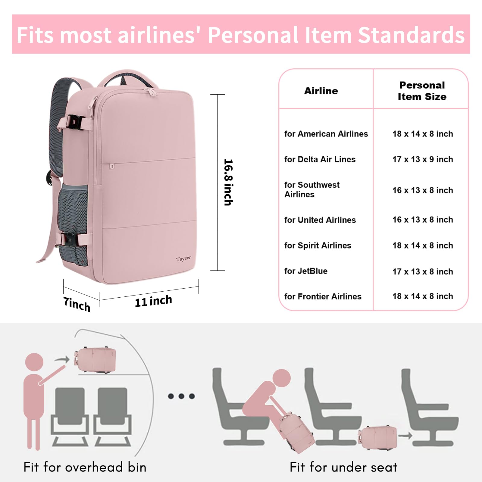 Pink Travel Backpack