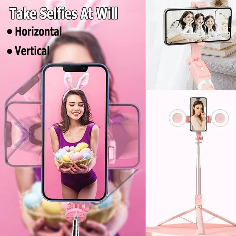 Selfie Stick Tripod with Light and Bluetooth Remote