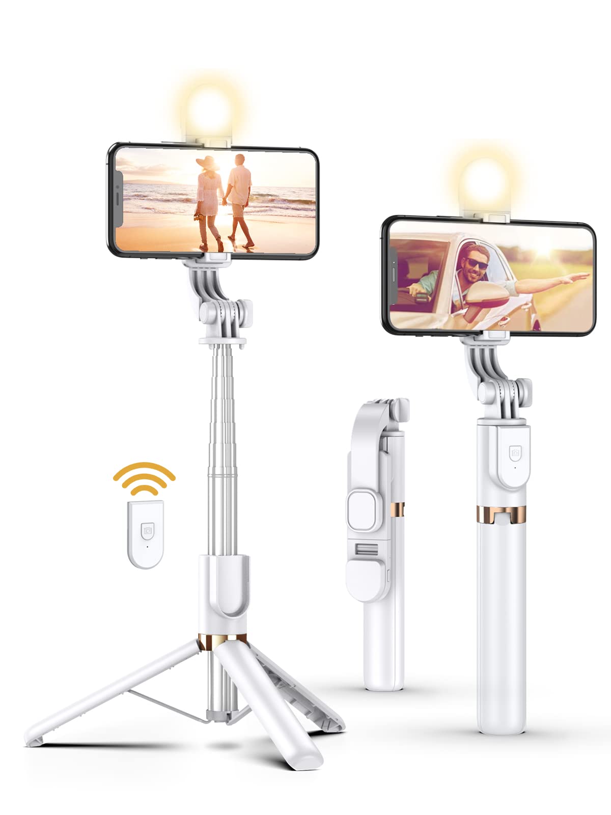 Selfie Stick Tripod with Wireless Remote 46''