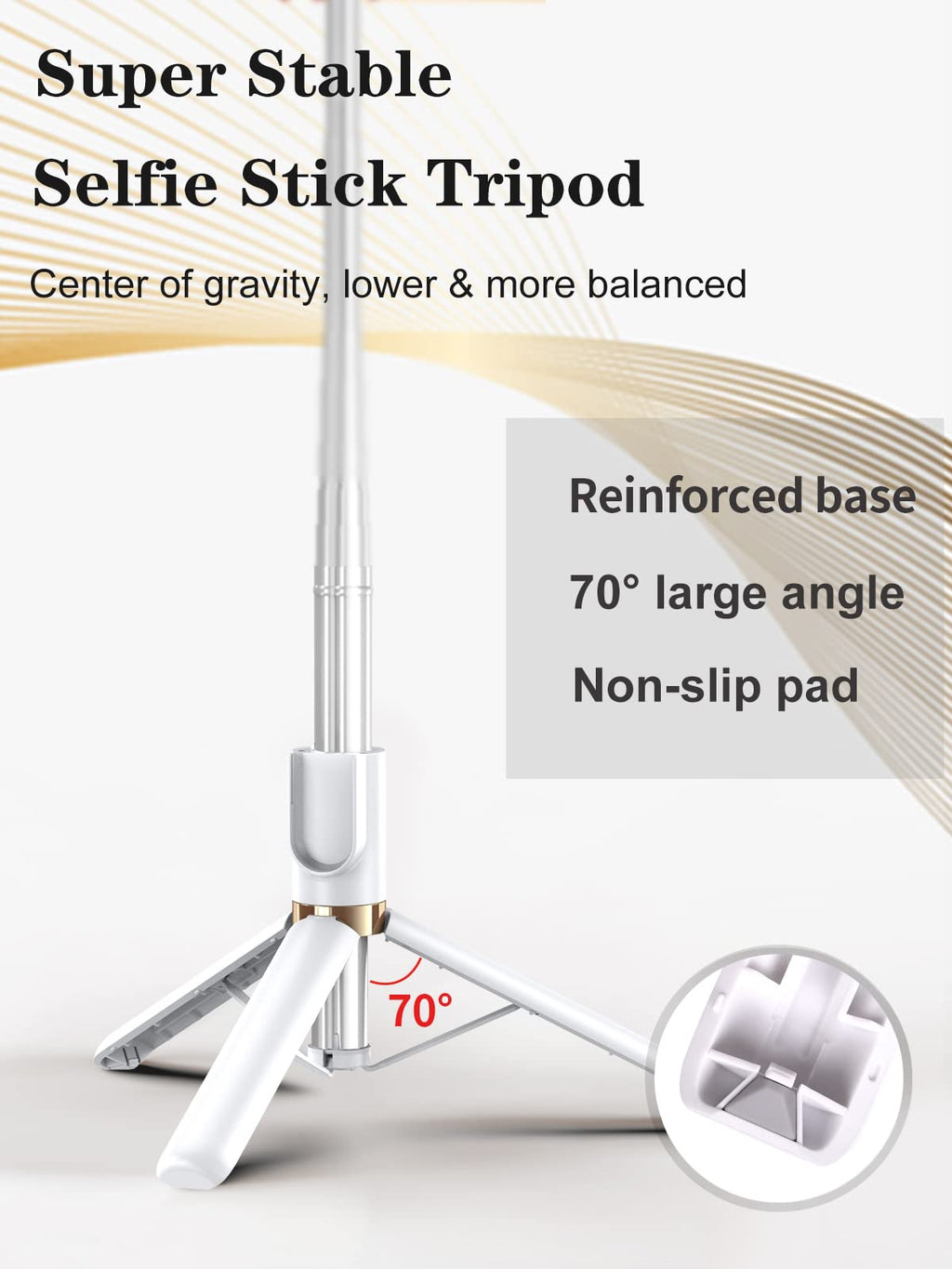 Selfie Stick Tripod with Wireless Remote 46''