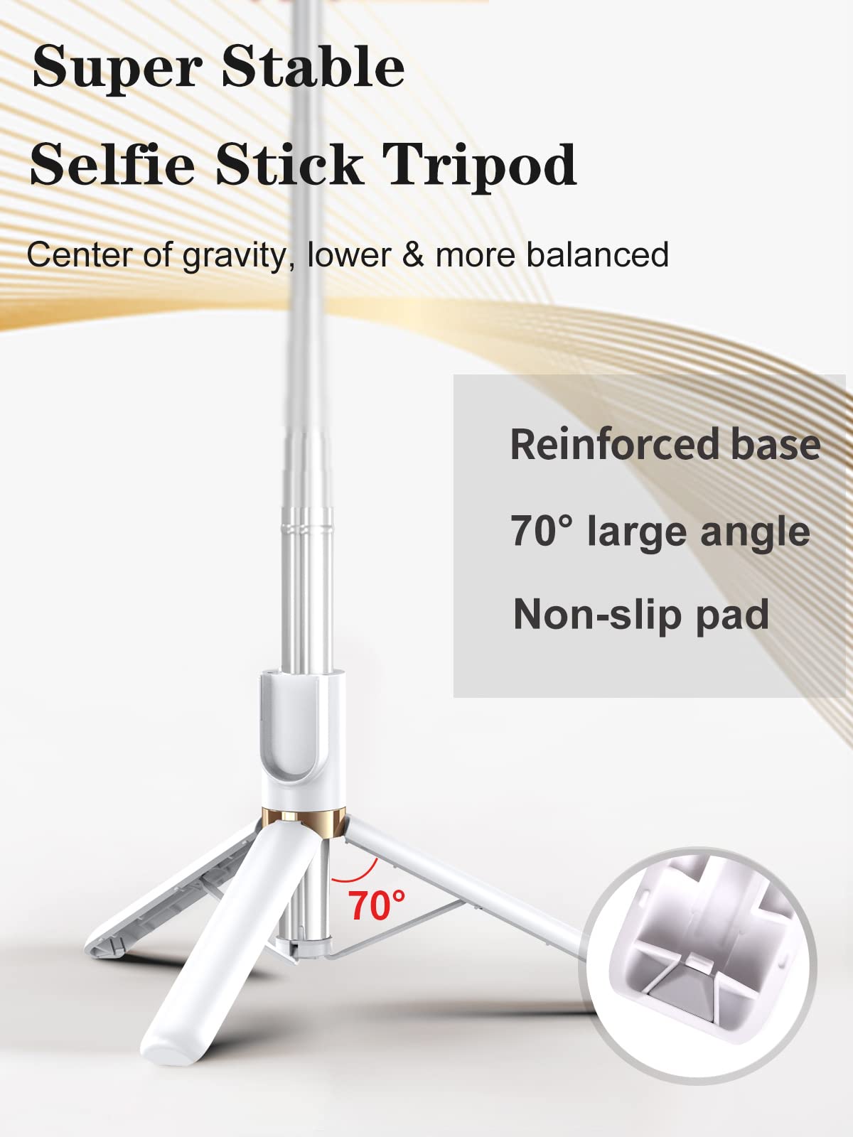 Selfie Stick Tripod with Wireless Remote 46''