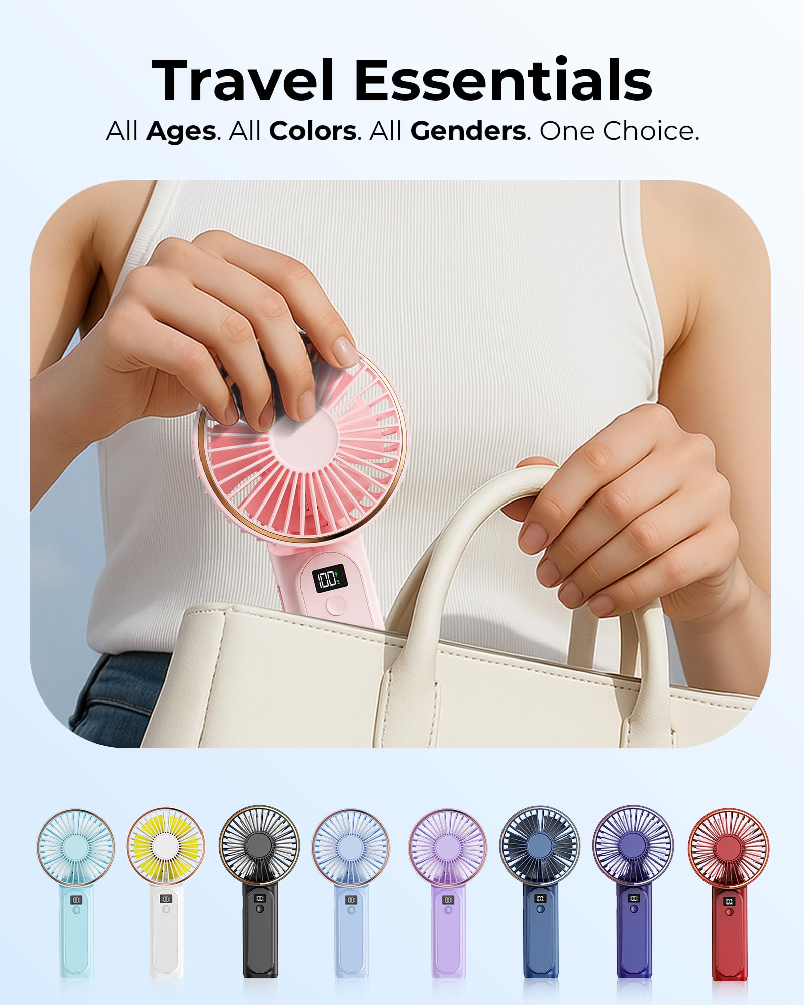TUNISE Portable Handheld Fan, 4000mAh
