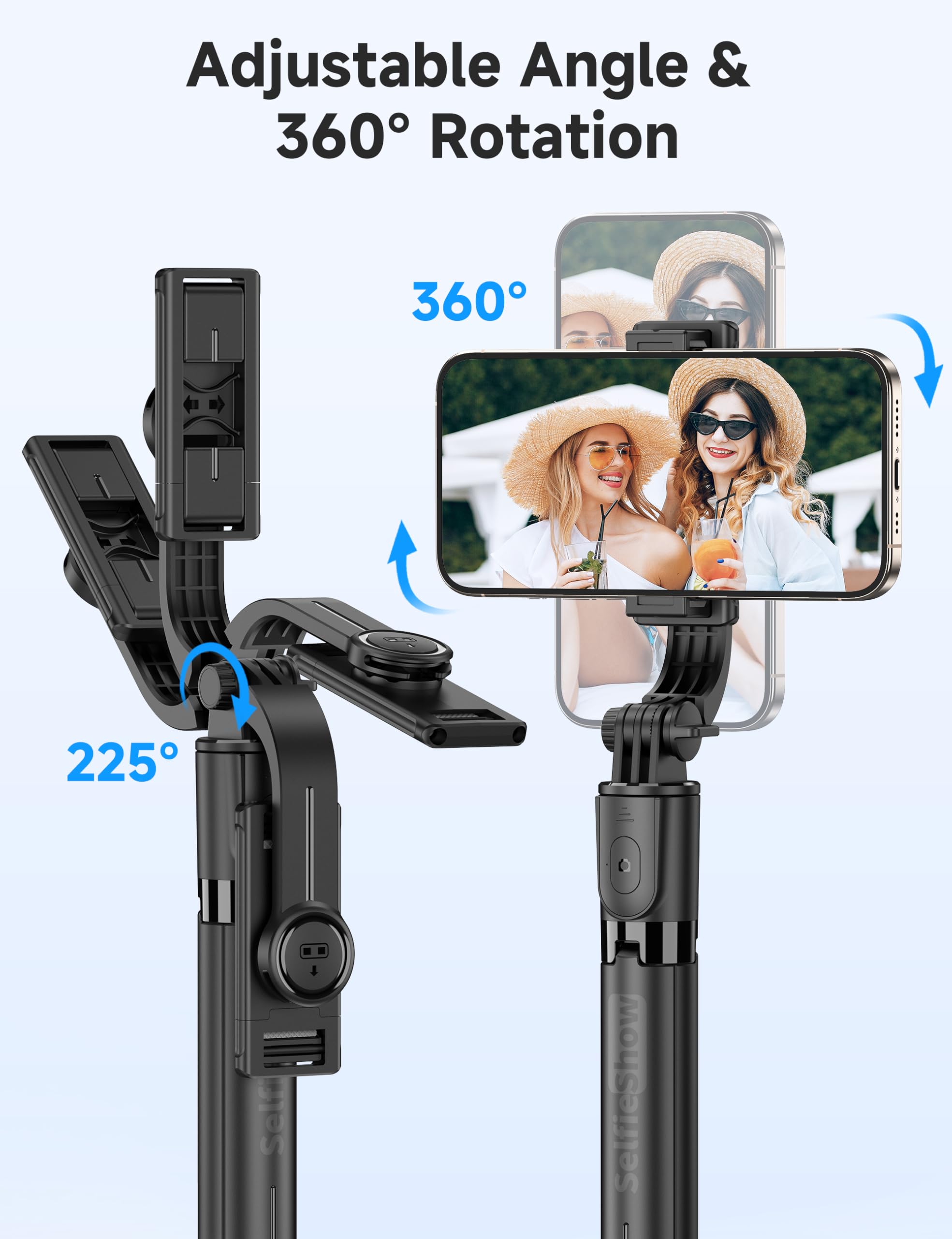 Portable Selfie Stick, 4 in 1 Extendable Phone Tripod Stand