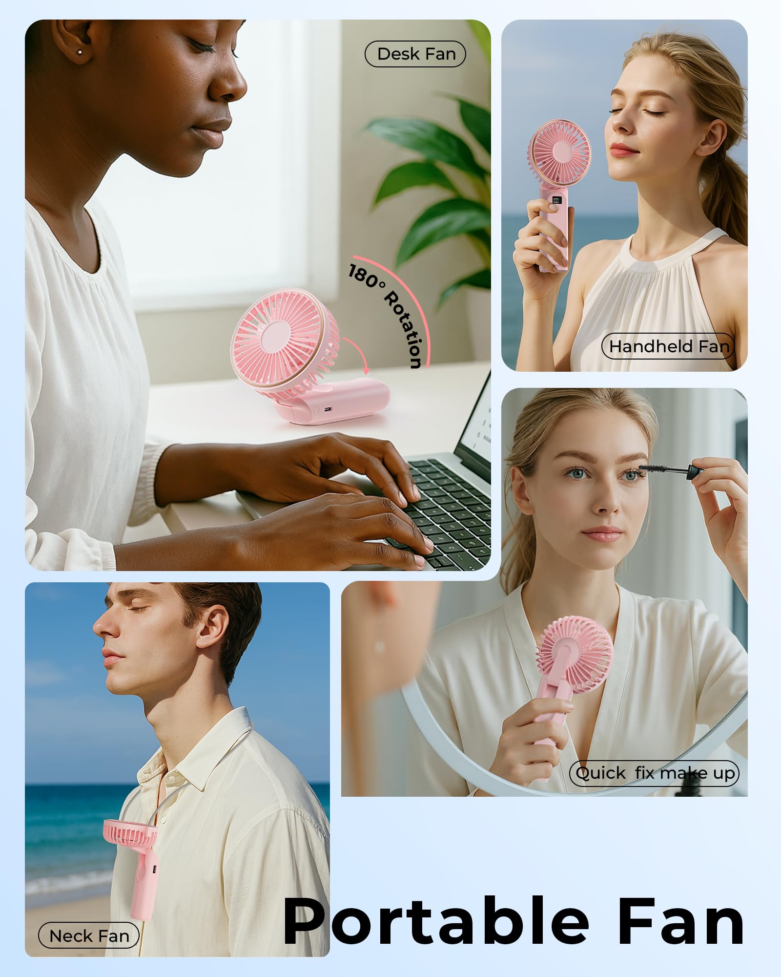 TUNISE Portable Handheld Fan, 4000mAh