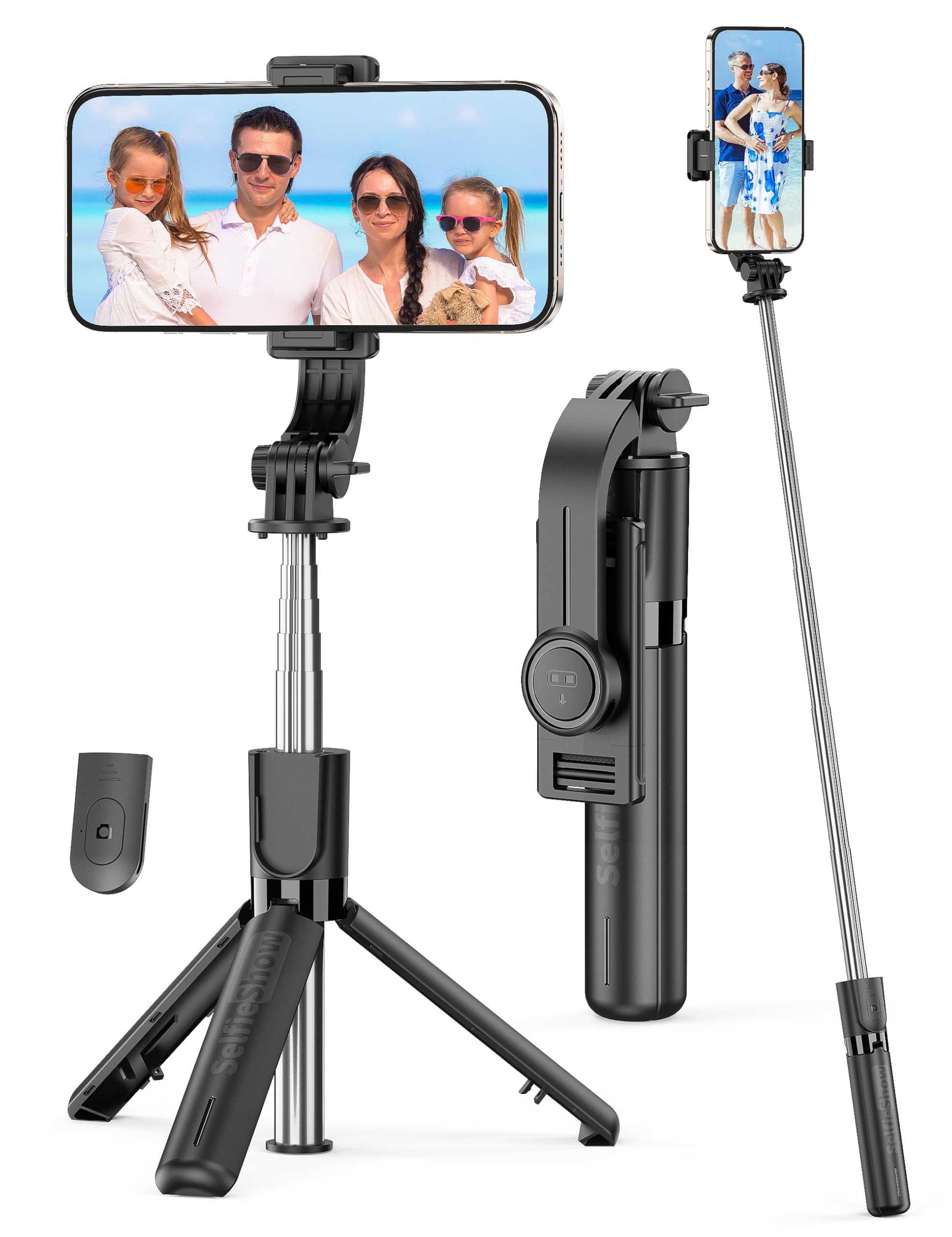 Portable Selfie Stick, 4 in 1 Extendable Phone Tripod Stand