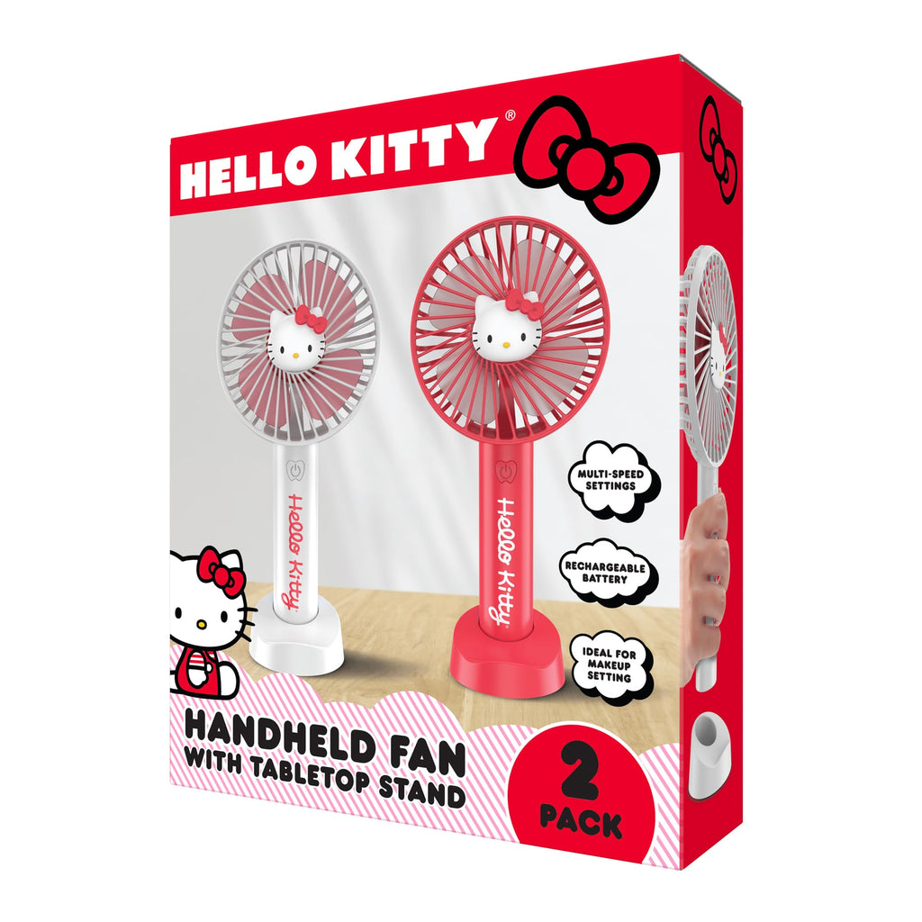 Hello Kitty 2-Pack Handheld Fan with Tabletop Stand
