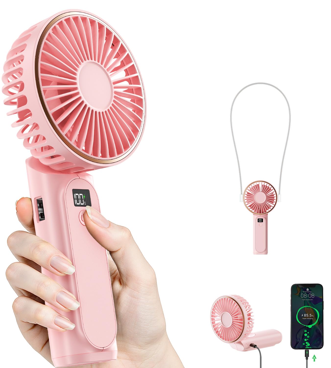 TUNISE Portable Handheld Fan, 4000mAh