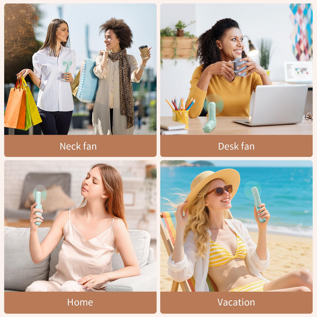 VigorLife Mini Handheld Fan,USB Rechargeable 3 IN 1