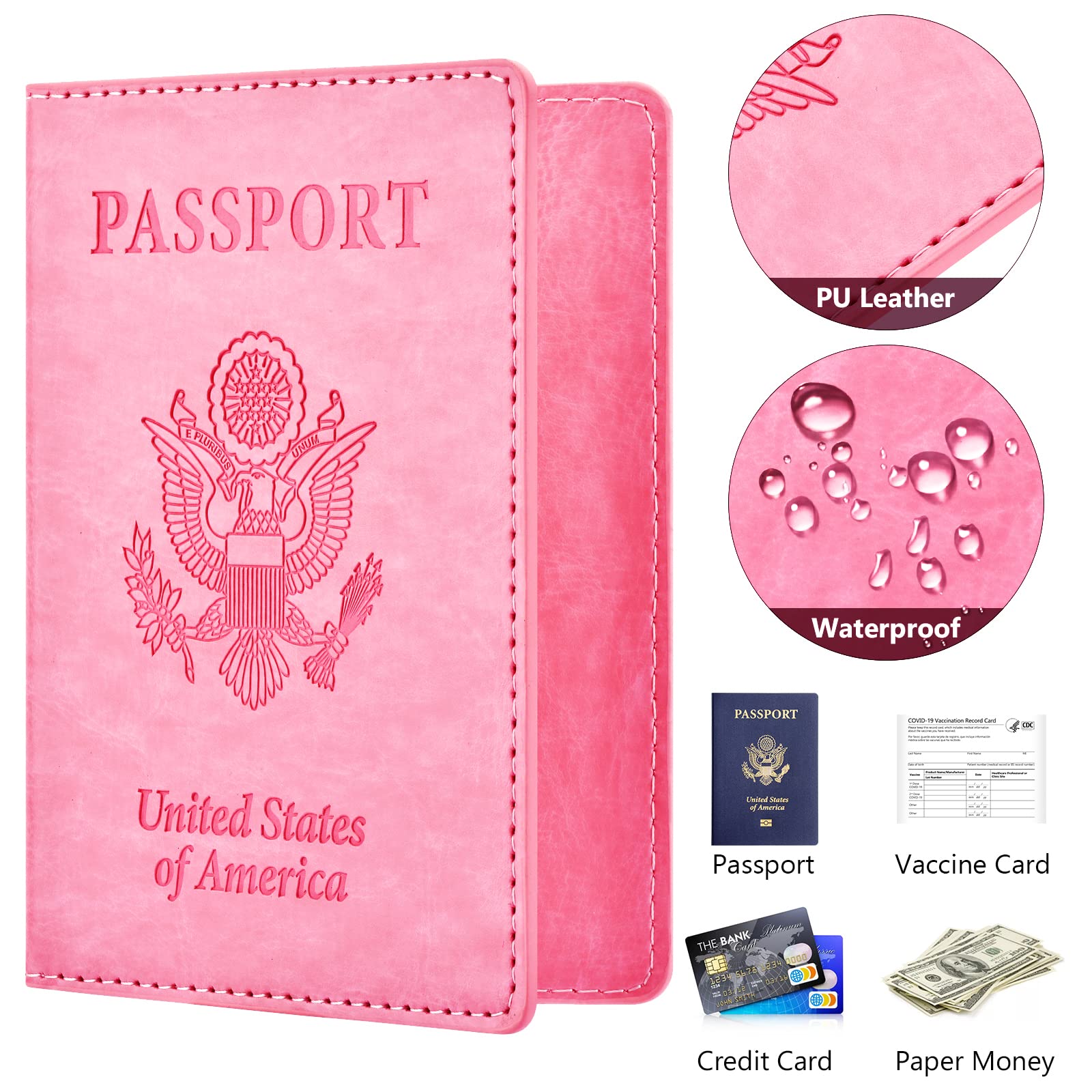 Passport Holder for Travel 2 Pcs