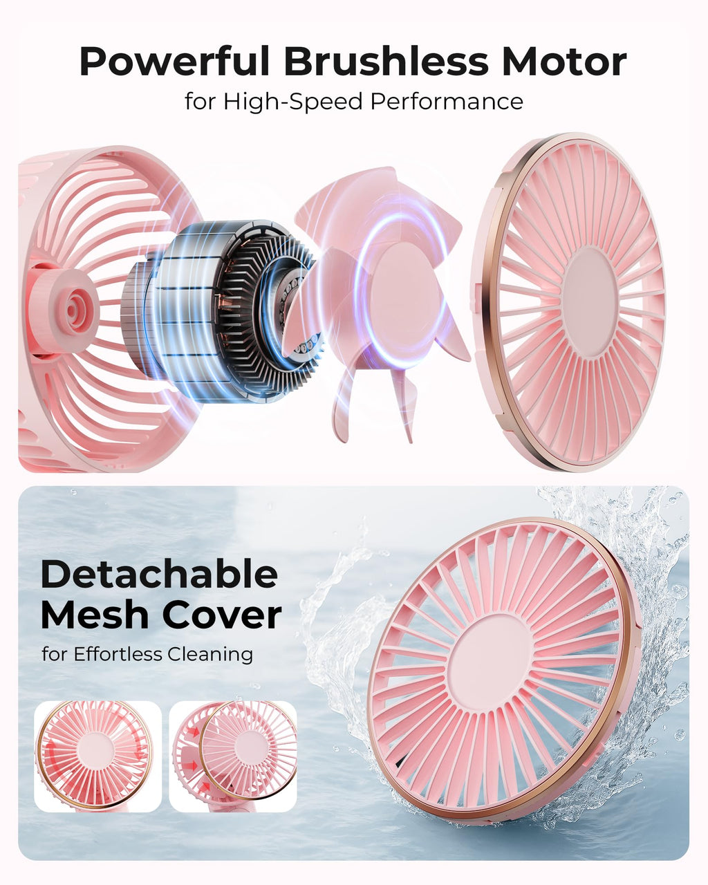 TUNISE Portable Handheld Fan, 4000mAh