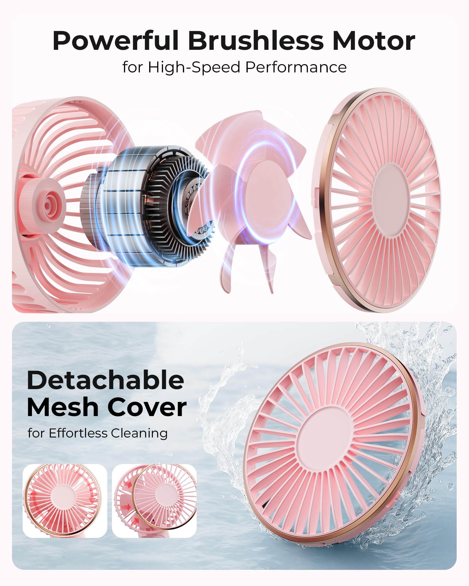 TUNISE Portable Handheld Fan, 4000mAh