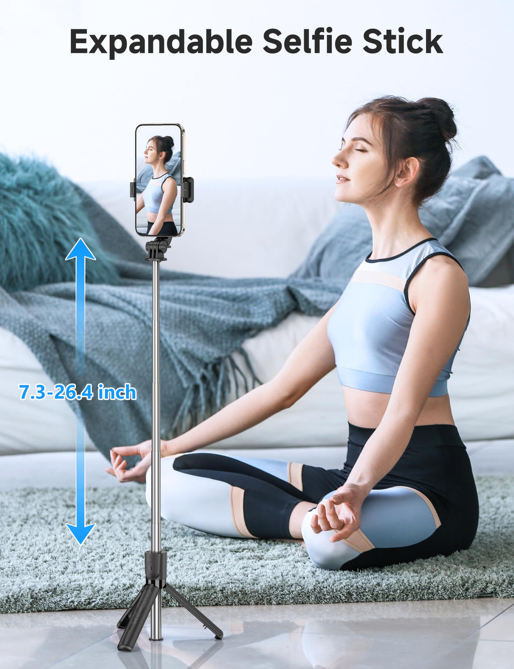 Portable Selfie Stick, 4 in 1 Extendable Phone Tripod Stand