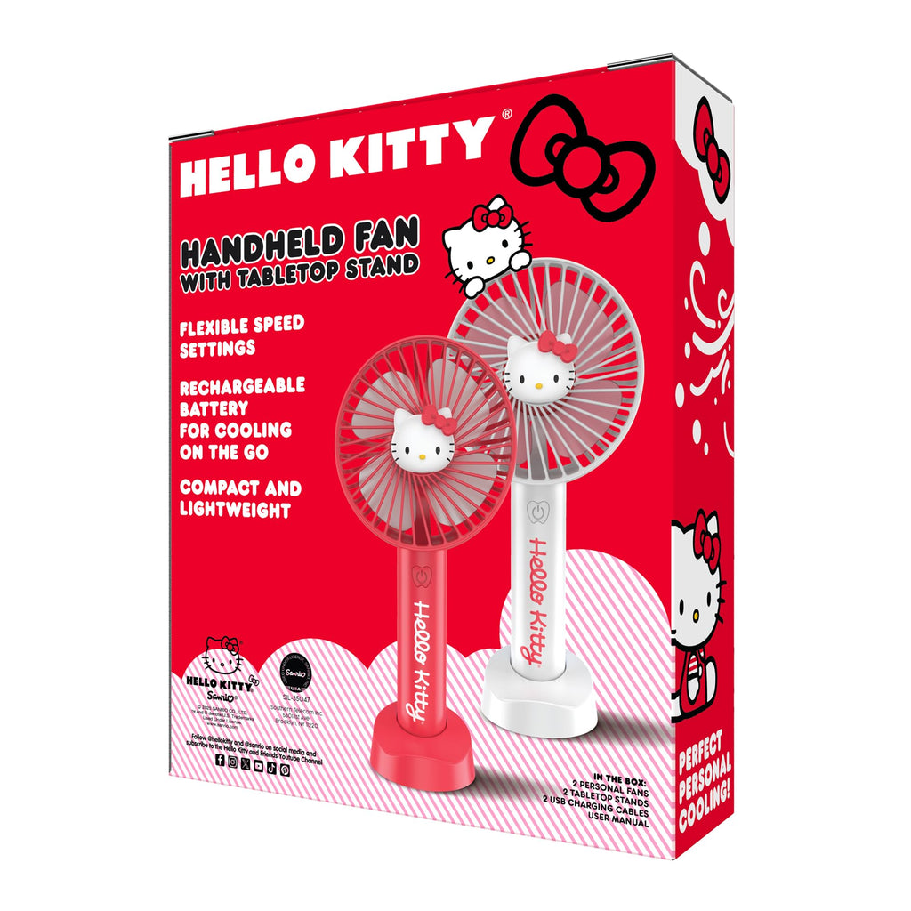 Hello Kitty 2-Pack Handheld Fan with Tabletop Stand